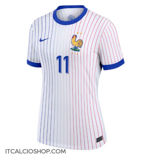Francia Ousmane Dembele #11 Seconda Maglia Femmina Europei 2024 Manica Corta